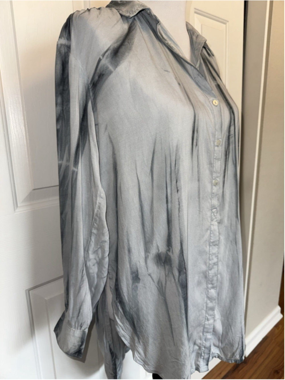 NWT Anthropologie Pilcro Liquid Tie Dye Button Down Shirt Boho Oversized XS - Picture 4 of 12